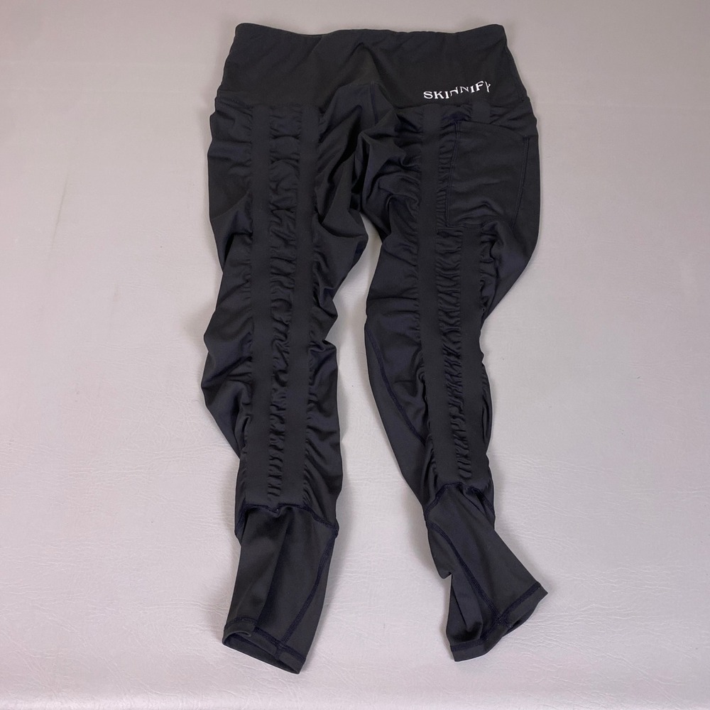 Skinnify Resitance Band Leggings XXL Black Ruched Stacked High Rise Activewear
